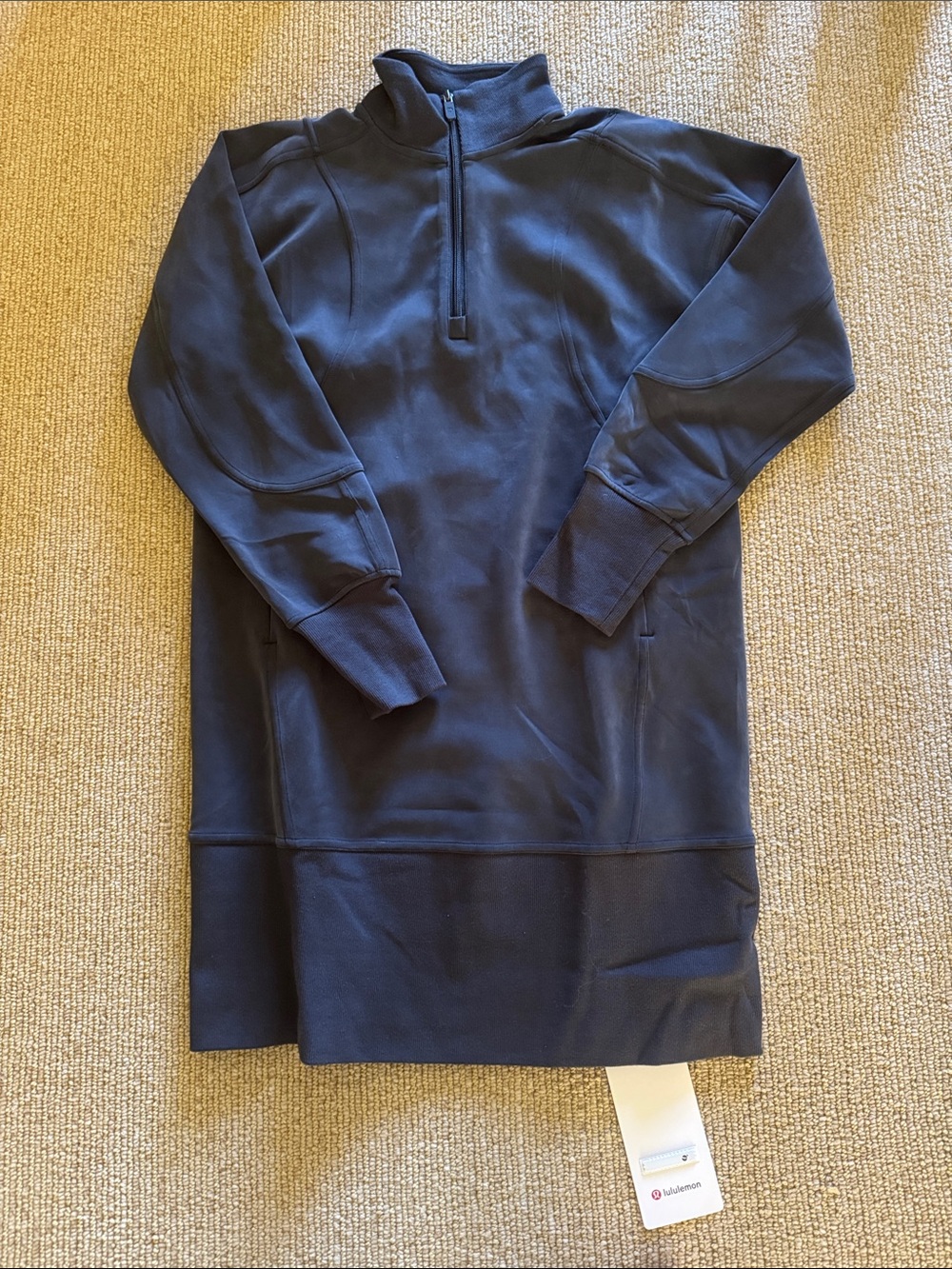 lululemon softstreme long-sleeve half zip dress BLACK